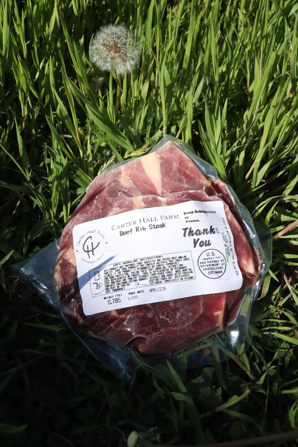 Pasture Raised - Grass Fed and Finished - Heritage Breed - AMD Beef Ribeye Steak